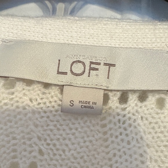 LOFT Ivory Open Knit Cardigan - Picture 2 of 3